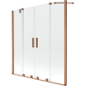 Mexen Velar Duo Badewannenfaltwand 2-flügelig, verschiebbar 150 x 150 cm, transparent, gebürstetes Kupfer - 896-150-000-02-65