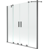 Mexen Velar Duo Badewannenabtrennung 2-flügelig, verschiebbar, 160 x 150 cm, transparent, gebürstetes Gun Gray - 896-160-000-02?