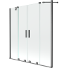 Mexen Velar Duo parawan nawannowy 2-skrzydłowy rozsuwany 160 x 150 cm, transparent, gun gray szczotkowany - 896-160-000-02-66