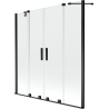 Mexen Velar Duo paroi de baignoire coulissante 2 vantaux 160 x 150 cm, transparent, noir - 896-160-000-02-70