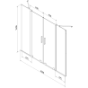 Mexen Velar Duo parawan nawannowy 2-skrzydłowy rozsuwany 160 x 150 cm, transparent, czarny - 896-160-000-02-70