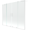 Mexen Velar Duo Badewannenabtrennung 2-flügelig verschiebbar 180 x 150 cm, transparent, weiß - 896-180-000-02-20