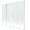 Mexen Velar Duo Bathtub Screen 2-panel Sliding 180 x 150 cm, Transparent, White - 896-180-000-02-20