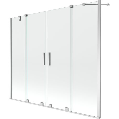Mexen Velar Duo Badewannen-Falttür, 2-flügelig, verschiebbar, 170 x 150 cm, transparent, Chrom - 896-170-000-02-01