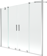 Mexen Velar Duo Badewannen-Falttür, 2-flügelig, verschiebbar, 170 x 150 cm, transparent, Chrom - 896-170-000-02-01