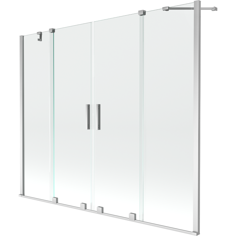 Mexen Velar Duo Zweiflügelige Duschabtrennung, verschiebbar 180 x 150 cm, transparent, Chrom - 896-180-000-02-01