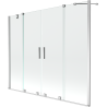 Mexen Velar Duo parawan nawannowy 2-skrzydłowy rozsuwany 180 x 150 cm, transparent, chrom - 896-180-000-02-01