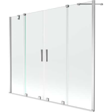 Mexen Velar Duo parawan nawannowy 2-skrzydłowy rozsuwany  200 x 150 cm, transparent, chrom - 896-200-000-02-01