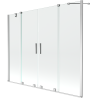 Mexen Velar Duo Badewannenfaltwand, 2-flügelig, verschiebbar, 200 x 150 cm, transparent, chrom - 896-200-000-02-01