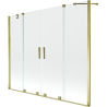 Mexen Velar Duo Badewannenfaltwand 2-flügelig verschiebbar 170 x 150 cm, transparent, gold - 896-170-000-02-50