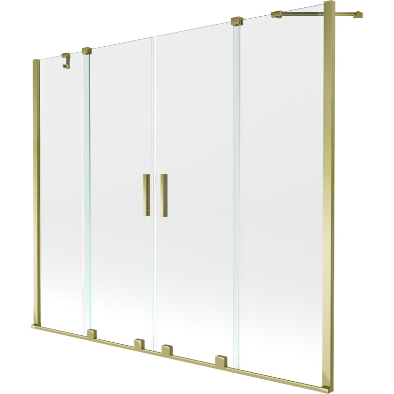 Mexen Velar Duo badwand 2-delige schuifbare 180 x 150 cm, transparant, goud - 896-180-000-02-50