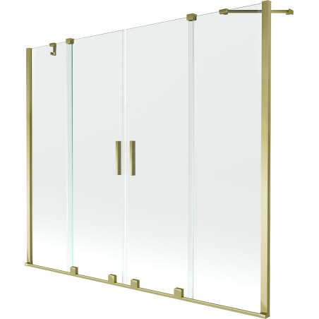 Mexen Velar Duo badscherm voor badkuip 2-delig verschuifbaar 180 x 150 cm, transparant, goud - 896-180-000-02-50