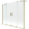 Mexen Velar Duo Badewannen-Faltwand 2-flügelig verschiebbar 170 x 150 cm, transparent, gebürstetes Gold - 896-170-000-02-55