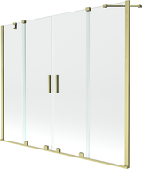 Mexen Velar Duo badwand scherm 2-delige schuifdeur 200 x 150 cm, transparant, geborsteld goud - 896-200-000-02-55