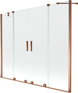 Mexen Velar Duo parawan nawannowy 2-skrzydłowy rozsuwany 170 x 150 cm, transparent, różowe złoto - 896-170-000-02-60