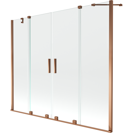 Mexen Velar Duo badwand 2-delig schuifbaar 180 x 150 cm, transparant, roze goud - 896-180-000-02-60