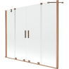 Mexen Velar Duo Badewannen-Faltwand 2-flügelige Schiebetür 180 x 150 cm, transparent, gebürstetes Kupfer - 896-180-000-02-65
