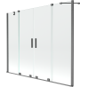 Mexen Velar Duo Badewannen-Faltwand 2-flügelig, 180 x 150 cm, transparent, gebürstetes Gun Gray - 896-180-000-02-66