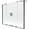 Mexen Velar Duo parawan nawannowy 2-skrzydłowy rozsuwany 200 x 150 cm, transparent, czarny - 896-200-000-02-70