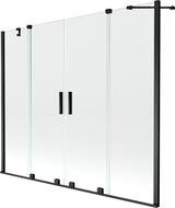 Mexen Velar Klizna pregrada za kadu Duo s 2 krila, 200 x 150 cm, prozirna, crna - 896-200-000-02-70