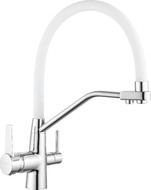 Mexen Duo kuhinjska armatura, krom/bela - 671701-02