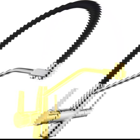 Mexen Duo rubinetto da cucina, oro/nero - 671701-57