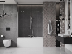 Mexen Velar Duo parawan nawannowy 2-skrzydłowy rozsuwany 140 x 150 cm, transparent, chrom - 896-140-000-02-01