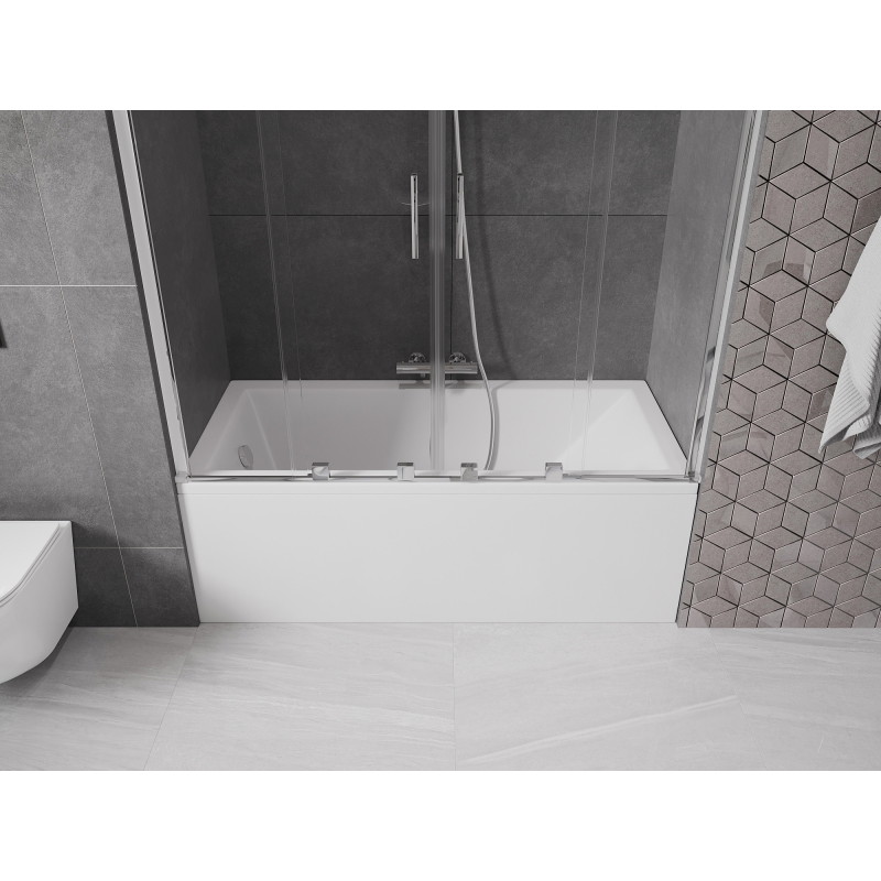 Mexen Velar Duo 2-Panel Sliding Bathtub Screen 150 x 150 cm, Transparent, Chrome - 896-150-000-02-01