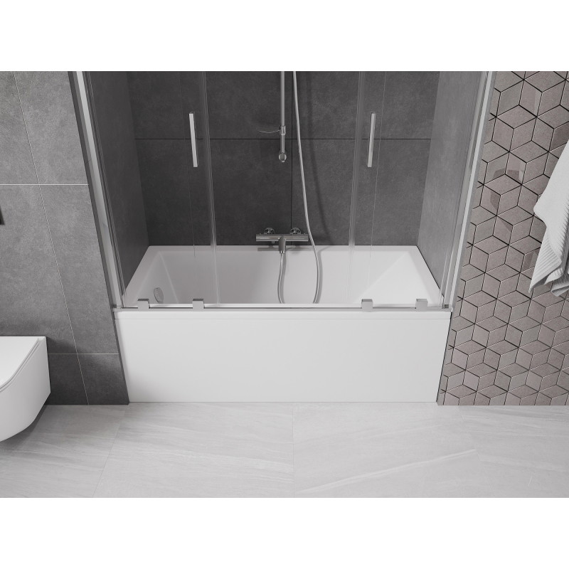 Mexen Velar Duo 2-Panel Sliding Bathtub Screen 150 x 150 cm, Transparent, Chrome - 896-150-000-02-01