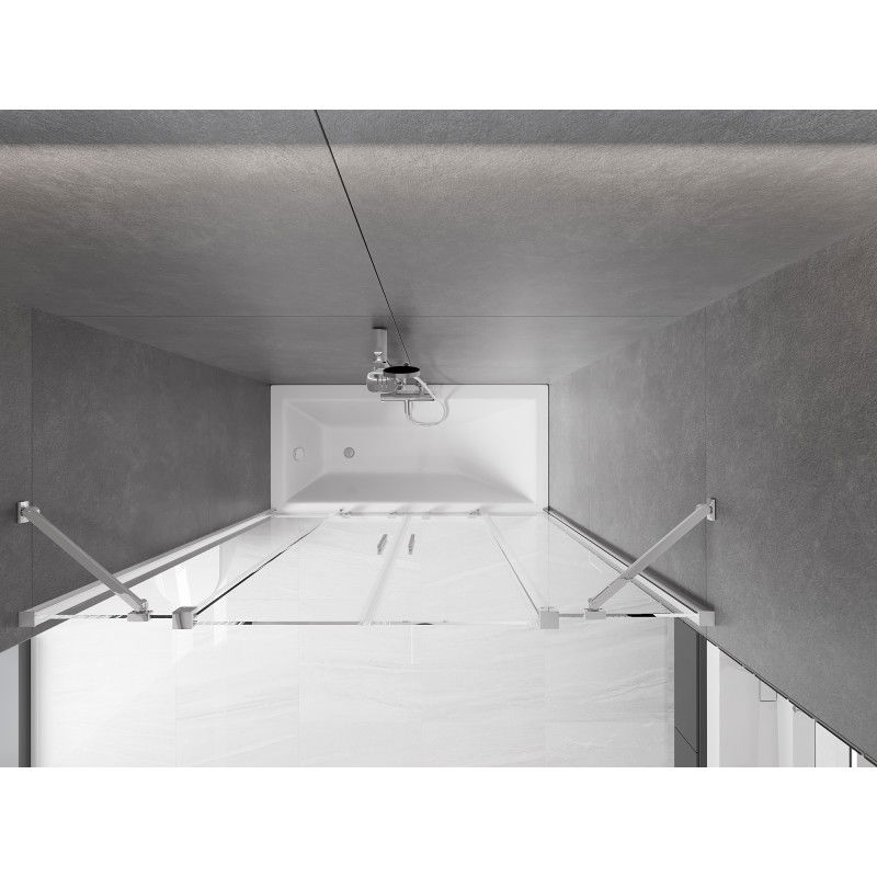 Mexen Velar Duo biombos de bañera de 2 hojas deslizantes 150 x 150 cm, transparente, cromo - 896-150-000-02-01