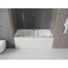 Mexen Velar Duo 2-Panel Sliding Bathtub Screen 150 x 150 cm, Transparent, Brushed Gold - 896-150-000-02-55
