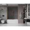 Mexen Velar Duo mampara de bañera de 2 hojas correderas 140 x 150 cm, transparente, oro rosa - 896-140-000-02-60