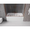 Mexen Velar Duo parawan nawannowy 2-skrzydłowy rozsuwany 160 x 150 cm, transparent, różowe złoto - 896-160-000-02-60