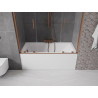 Mexen Velar Duo badwandpaneel 2-delig schuifbaar 150 x 150 cm, transparant, geborsteld koper - 896-150-000-02-65