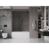 Mexen Velar Duo mampara de bañera de 2 puertas correderas 160 x 150 cm, transparente, cobre cepillado - 896-160-000-02-65