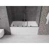 Mexen Velar Duo badwand 2-vleugelig schuifbaar 140 x 150 cm, transparant, zwart - 896-140-000-02-70
