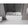 Mexen Velar Duo parawan nawannowy 2-skrzydłowy rozsuwany 150 x 150 cm, transparent, czarny - 896-150-000-02-70