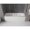 Mexen Velar Duo-Badewannenabtrennung 2-teilig, verschiebbar 200 x 150 cm, transparent, gold - 896-200-000-02-50