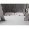 Mexen Velar Duo parawan nawannowy 2-skrzydłowy rozsuwany 180 x 150 cm, transparent, różowe złoto - 896-180-000-02-60