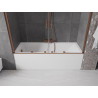 Mexen Velar Duo paravan za kadu, klizni s 2 krila, 170 x 150 cm, proziran, brušena bakrena - 896-170-000-02-65