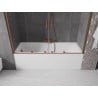 Mexen Velar Duo paravento da vasca da bagno a 2 ante scorrevole 180 x 150 cm, trasparente, rame spazzolato - 896-180-000-02-65