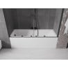 Mexen Velar Duo Badewannen-Faltwand 2-flügelig, 180 x 150 cm, transparent, gebürstetes Gun Gray - 896-180-000-02-66