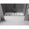 Mexen Velar Duo paratia da vasca da bagno 2-ante scorrevoli 200 x 150 cm, trasparente, grigio canna di fucile spazzolato