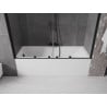 Mexen Velar Duo Badewannenabtrennung 2-flügelig, verschiebbar 170 x 150 cm, transparent, schwarz - 896-170-000-02-70