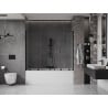 Mexen Velar Duo Badewannenabtrennung 2-flügelig, verschiebbar 170 x 150 cm, transparent, schwarz - 896-170-000-02-70