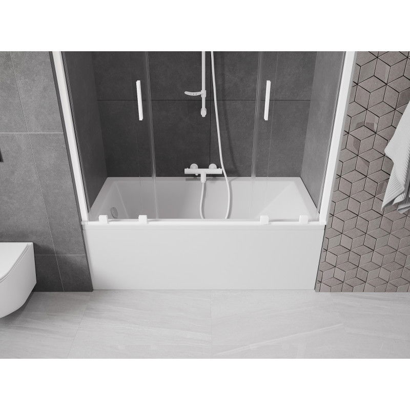 Mexen Velar Duo 2-wing sliding bath screen 150 x 150 cm, transparent, white - 896-150-000-02-20