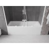 Mexen Velar Duo Bathtub Screen 2-panel Sliding 180 x 150 cm, Transparent, White - 896-180-000-02-20