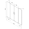 Mexen Velar Duo parawan nawannowy 2-skrzydłowy rozsuwany 140 x 150 cm, transparent, złoty szczotkowany - 896-140-000-02-55