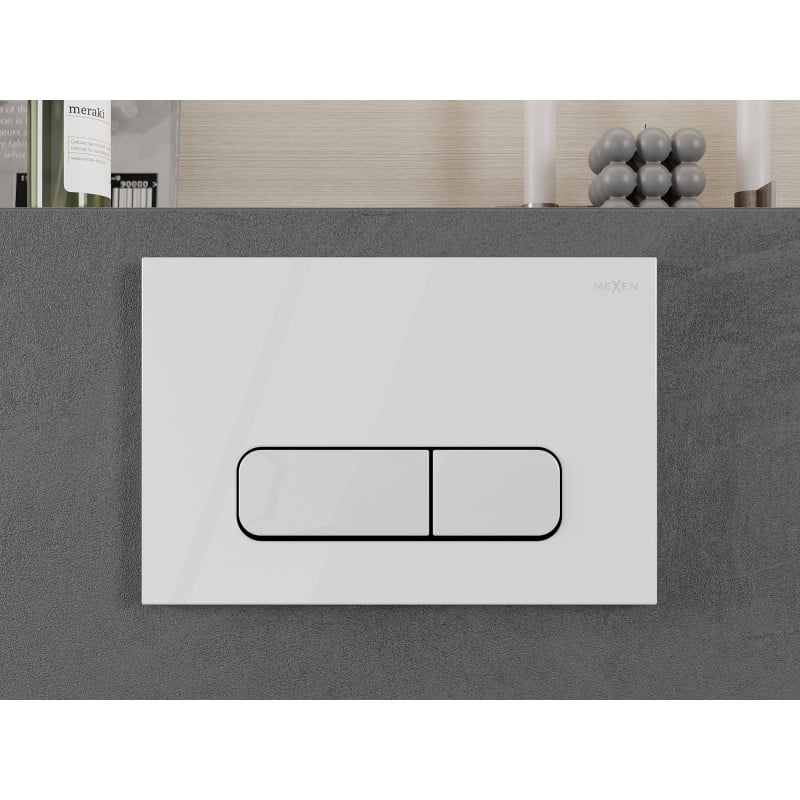 Mexen Fenix 02 flush button, glossy white - 600200