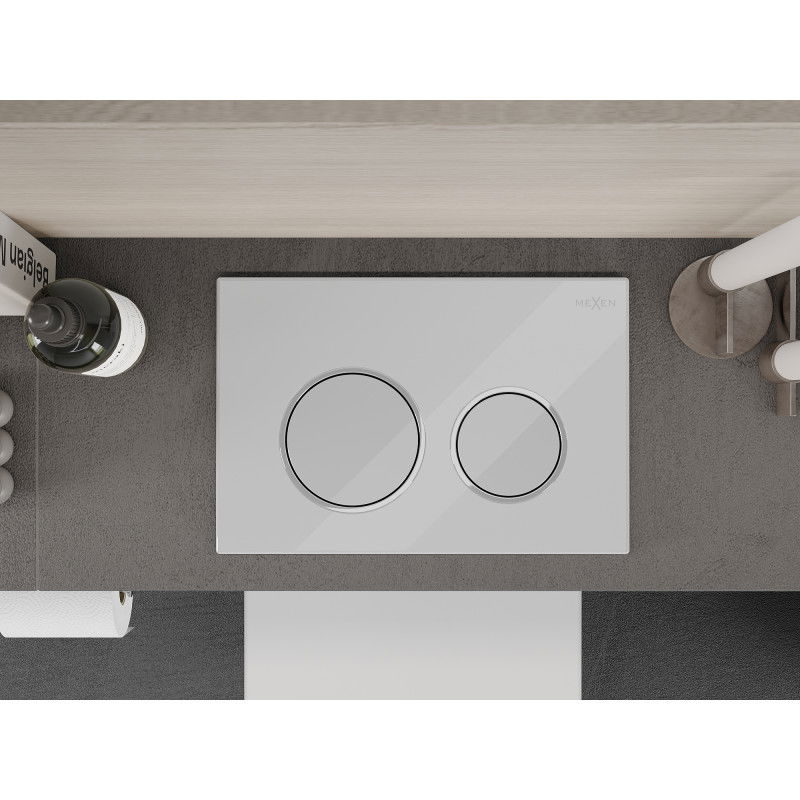 Mexen Fenix 07 XS pulsante di scarico, bianco lucido - 600700